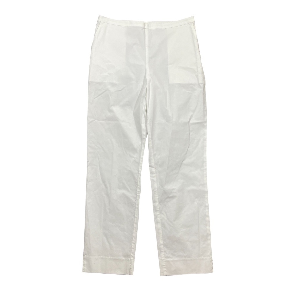 Eileen Fisher 8 White Side Zip Pockets Capri Cotton Elastic (very sligth stain ) - Picture 4 of 6